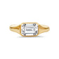 East To West Bezel Set Emerald Cut Lab Grown Diamond Ring
