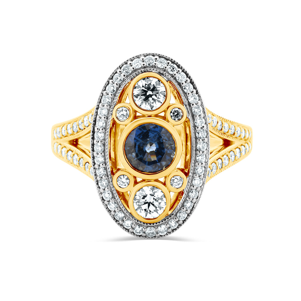 Ceylon Sapphire & Diamond Ring