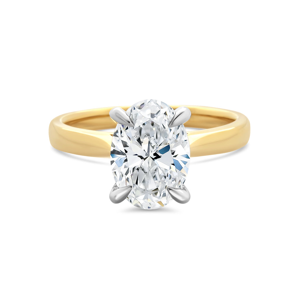 Oval Solitaire Lab Grown Diamond Ring 2.00ct