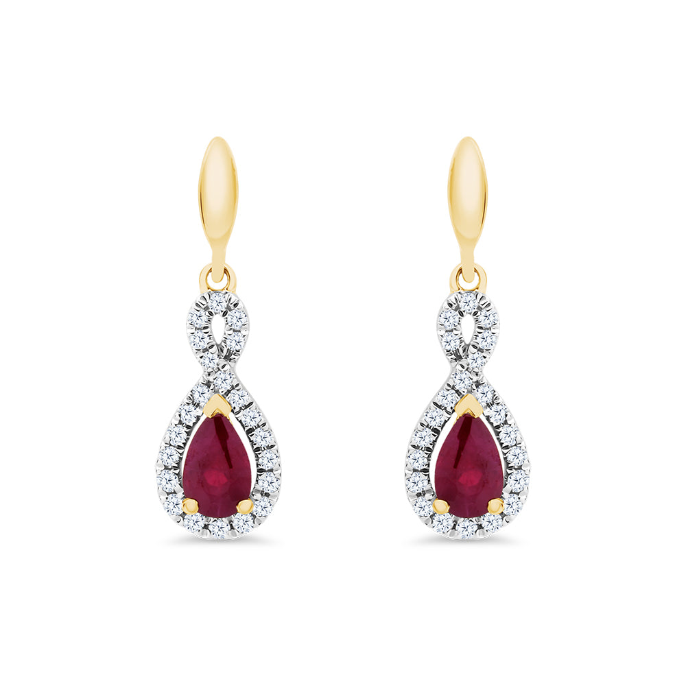 Ruby & Diamond Earrings