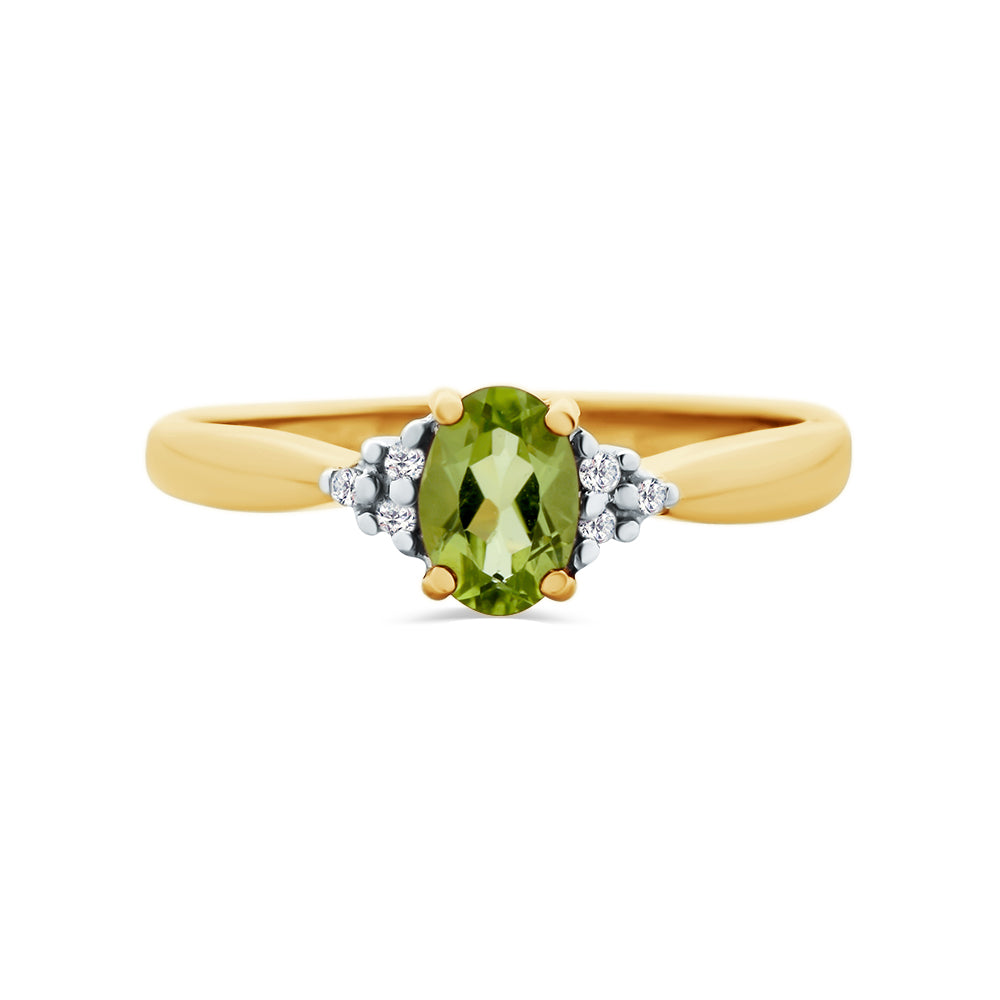 Peridot & Diamond Ring