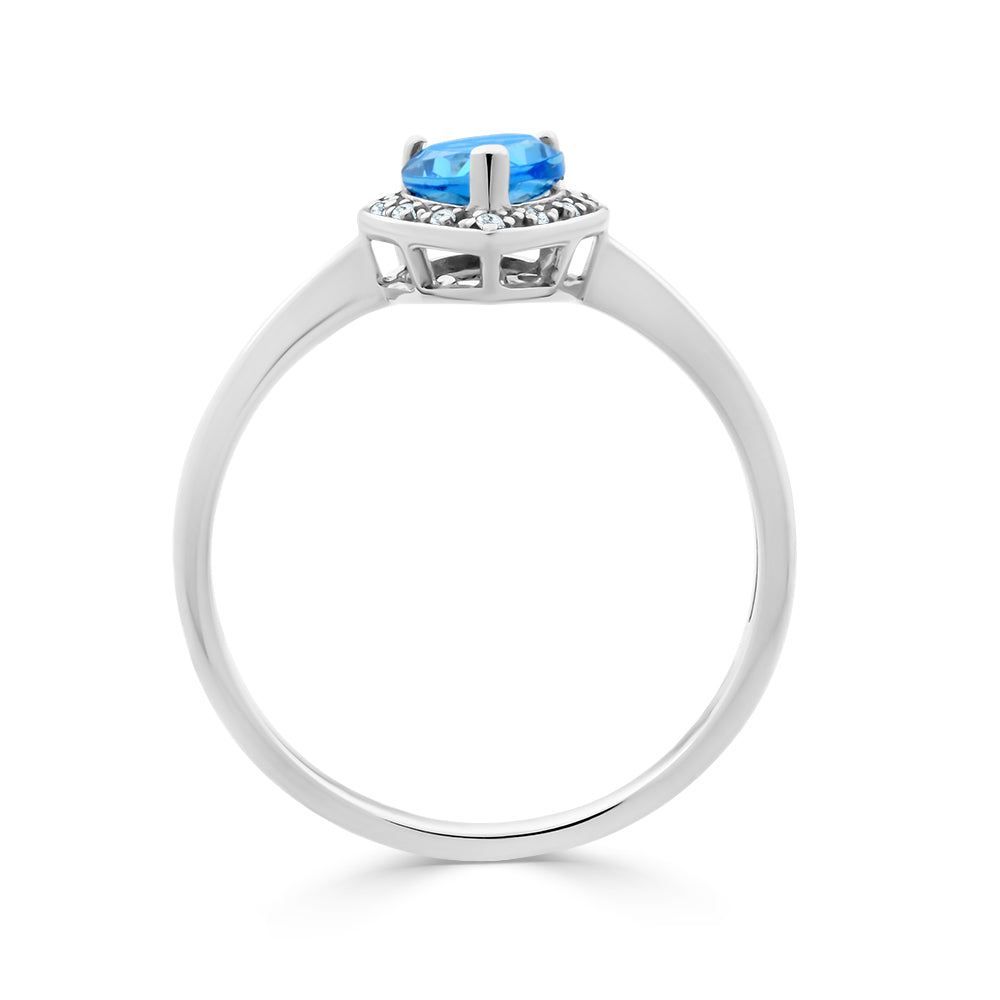 Topaz & Diamond Ring