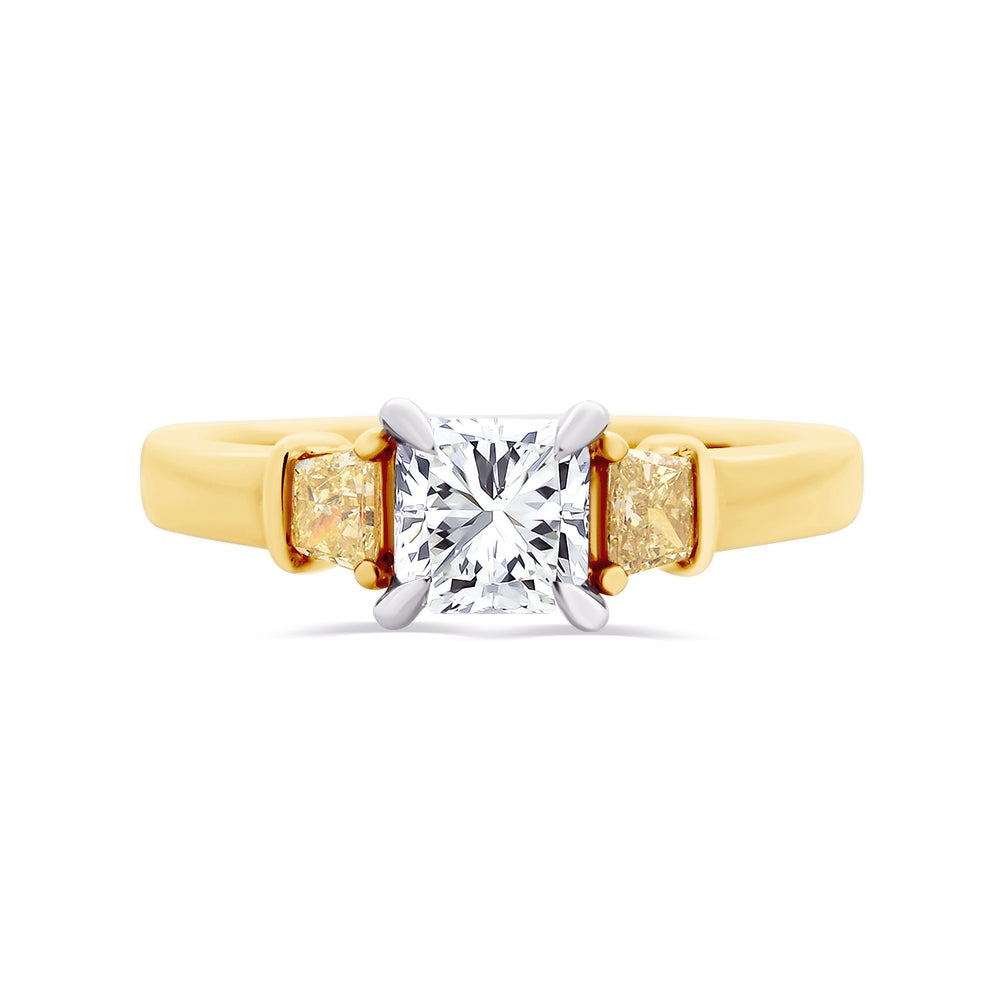 Yellow And White Diamond Ring