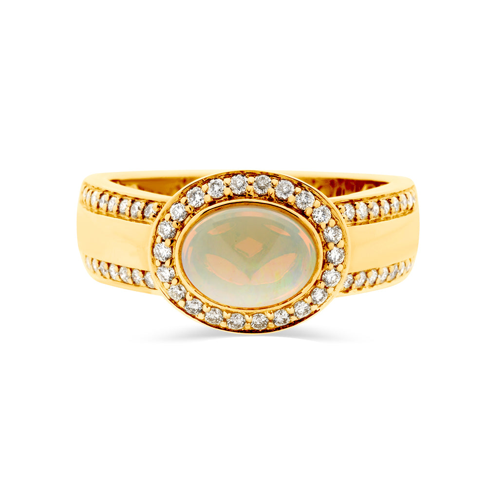 Opal & Diamond Ring