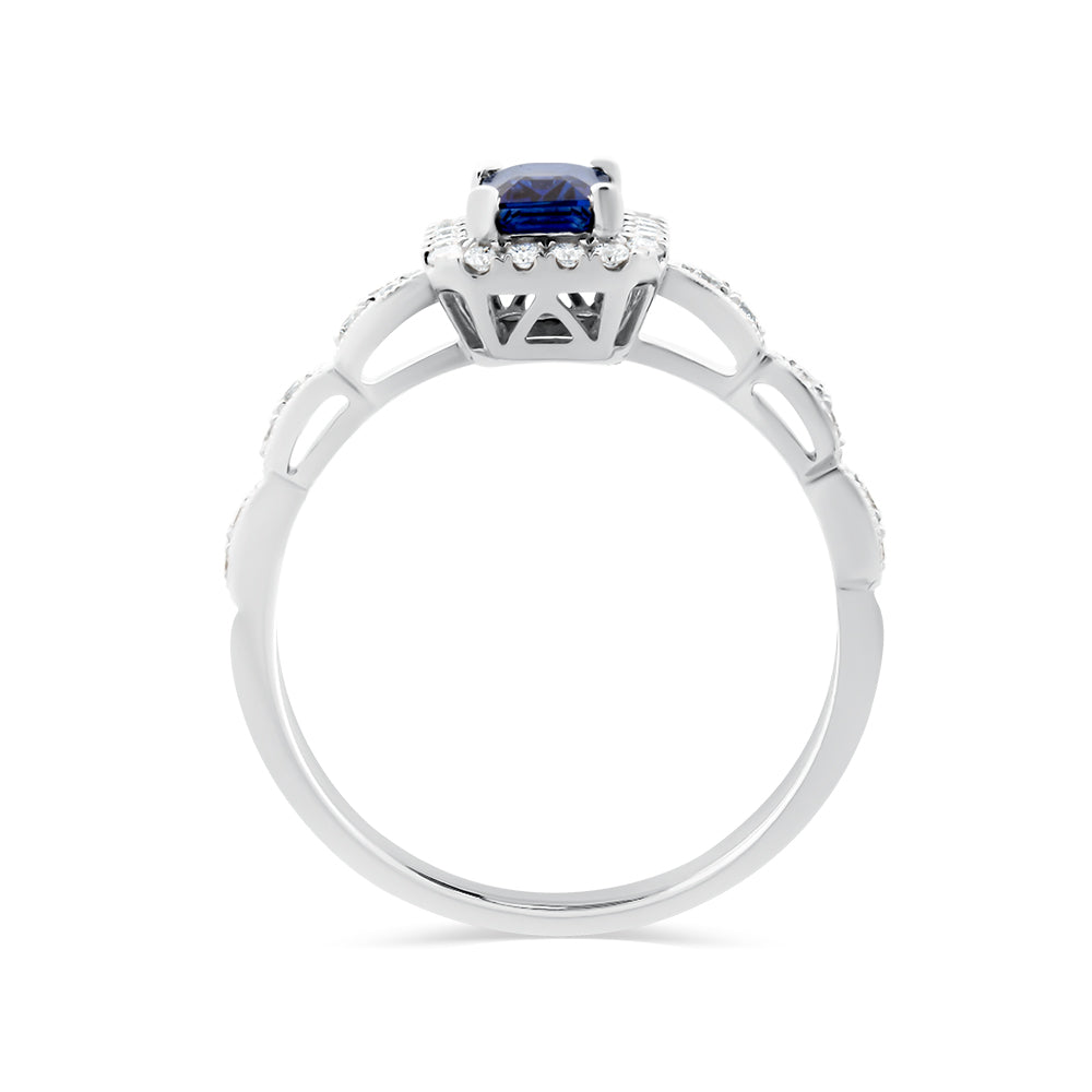 Ceylon Sapphire & Diamond Ring