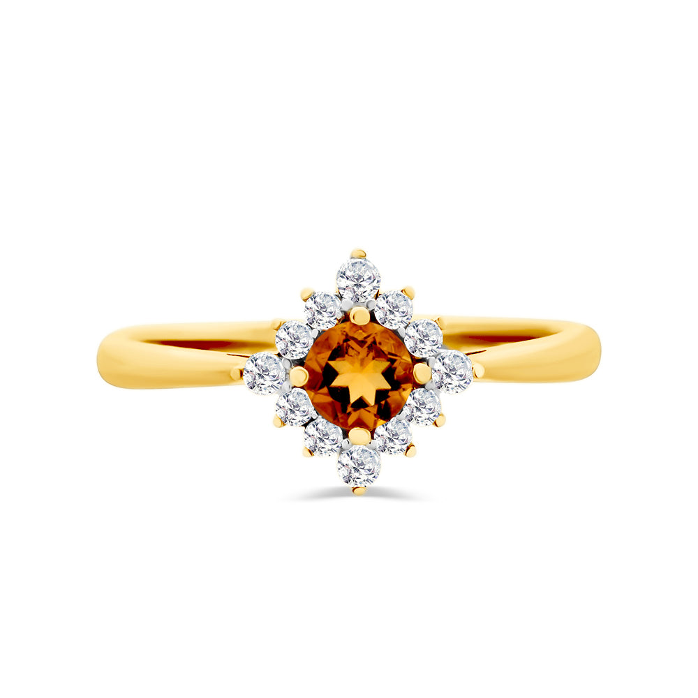 Citrine & Diamond Ring