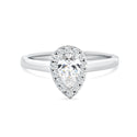 Pear Halo Diamond Ring