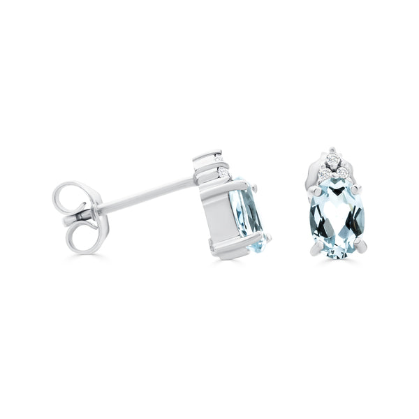 Aquamarine & Diamond Earrings