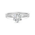 Round Brilliant Cut Lab Grown Diamond Ring With Shoulder Diamonds 1.25ct TDW