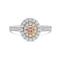 Natural Pink Double Halo Diamond Ring