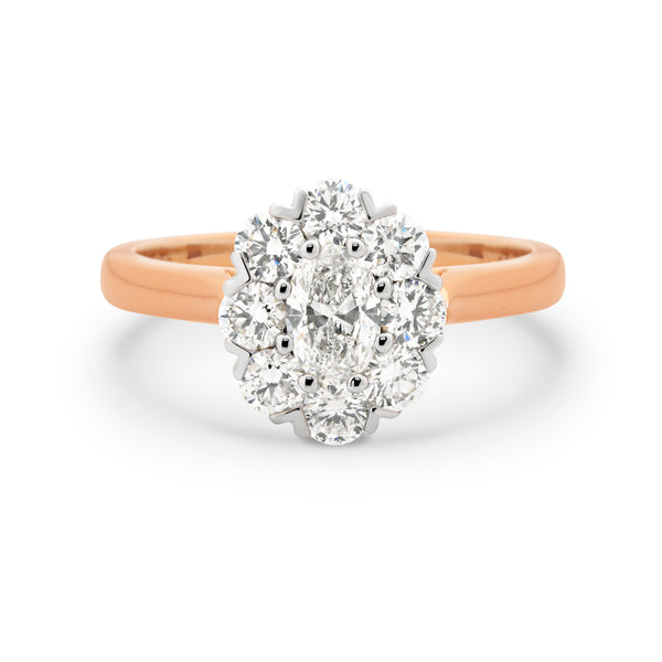 Oval Halo Diamond Ring