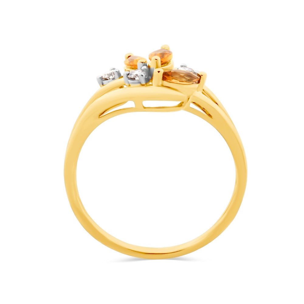 Citrine & Diamond Ring