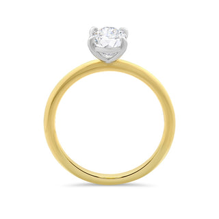 Lab Grown Oval Solitaire Diamond Ring 1ct