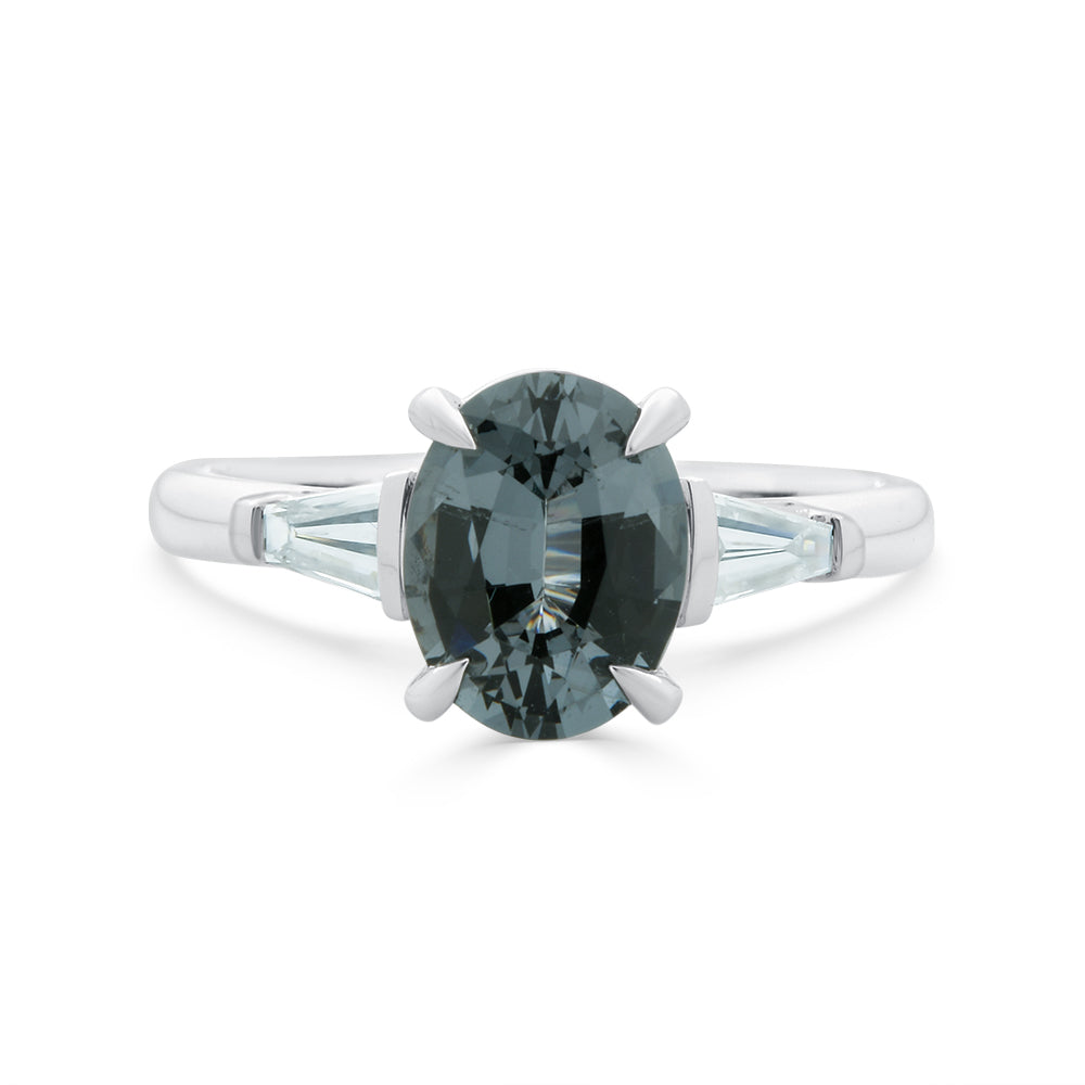 Grey Spinel & Diamond Ring