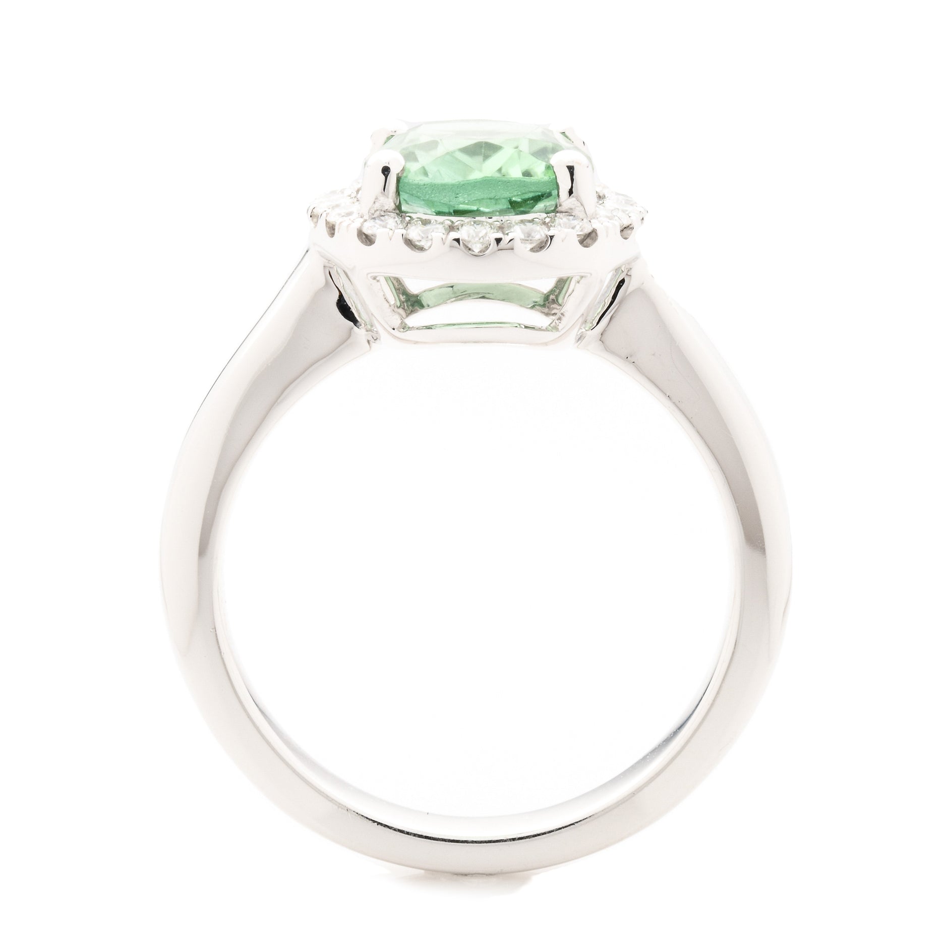 Mint Green Tourmaline And Diamond Ring