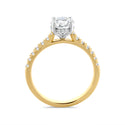 Lab Grown Oval Solitaire With Hidden Halo and Shoulder Diamonds 1.80CT TDW