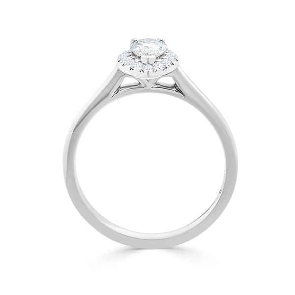 Pear Halo Diamond Ring