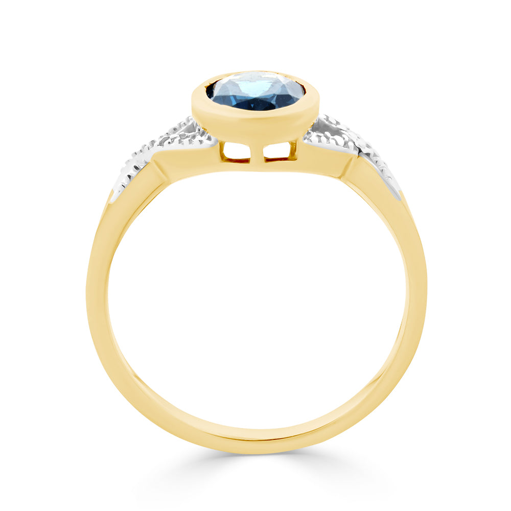 London Blue Topaz & Diamond Ring