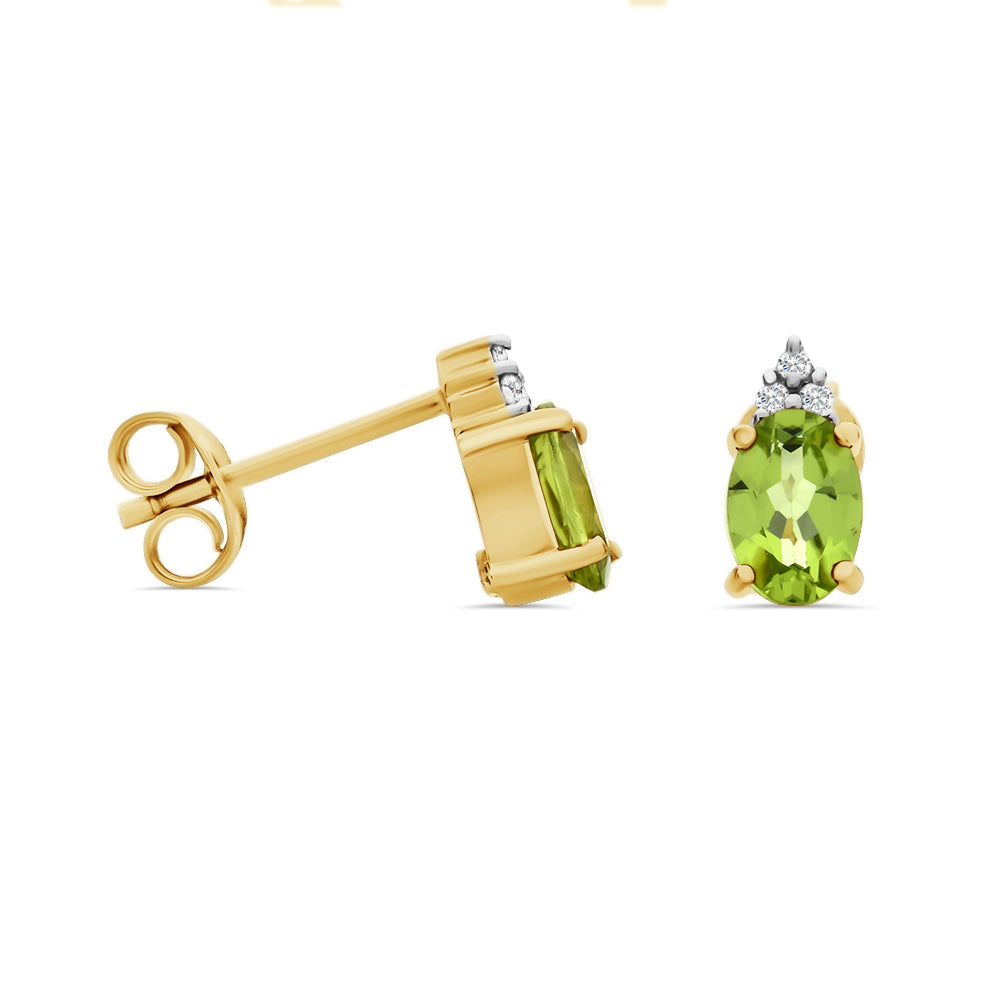 Peridot & Diamond Earrings