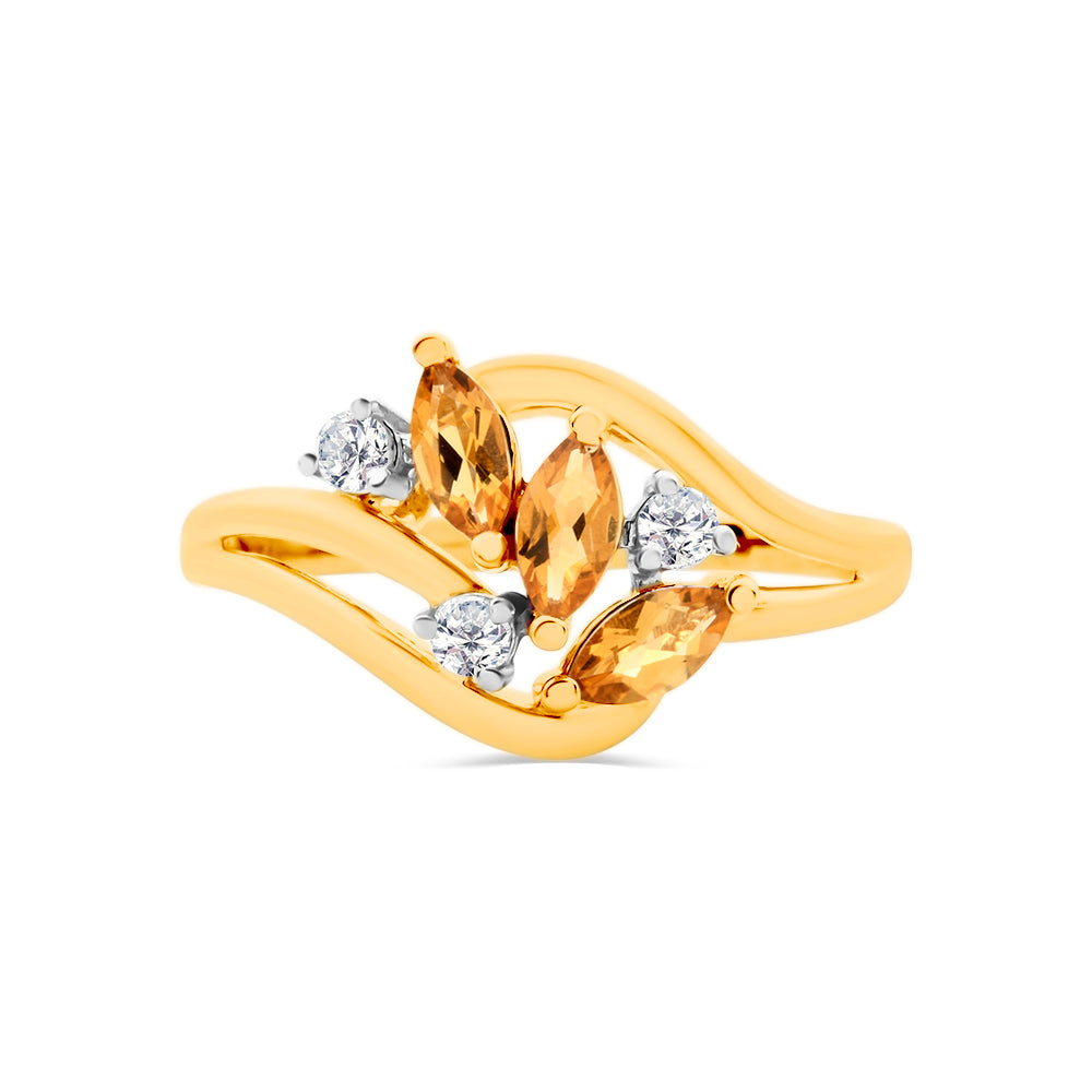 Citrine & Diamond Ring