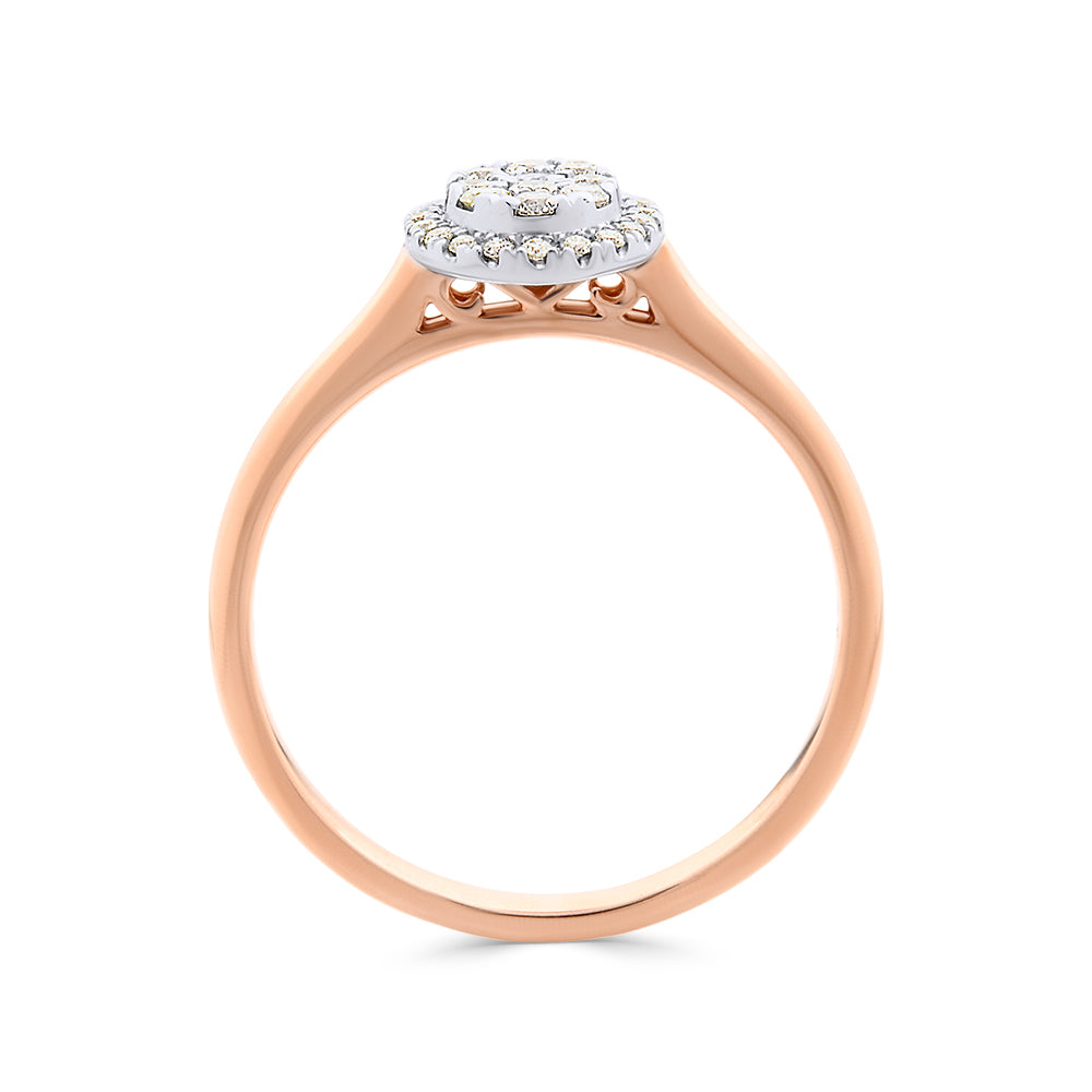 Oval Cluster Diamond Ring