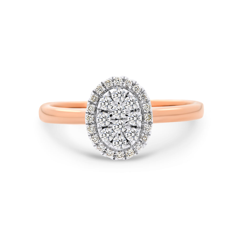 Oval Cluster Diamond Ring