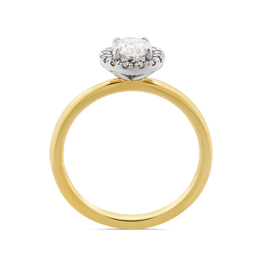 Lab Grown Oval Halo Diamond Ring