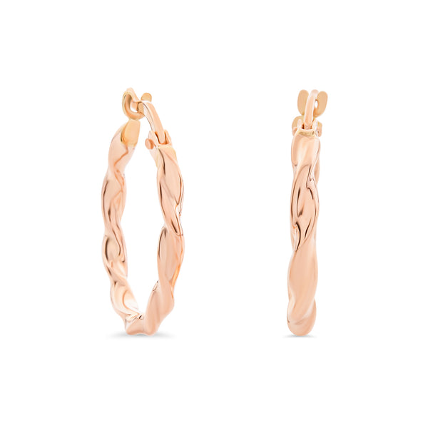 20mm Twisted Hoops in 9ct Rose Gold