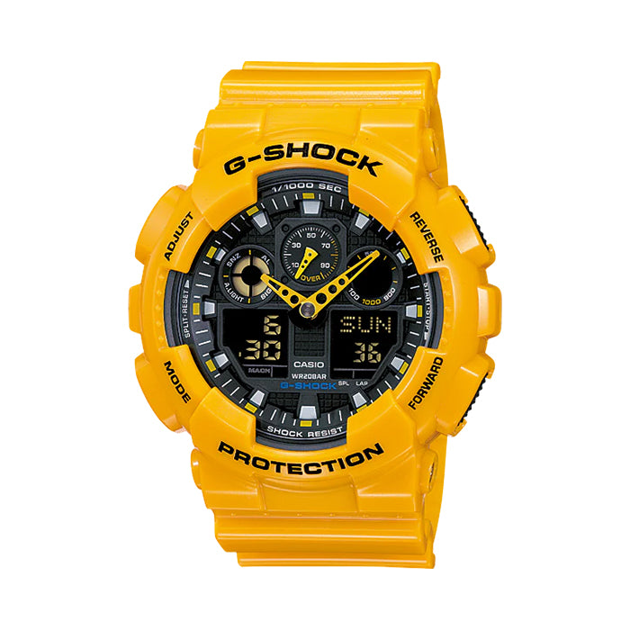 G-Shock Duo Chrono 'X-Large G'  Military Yellow Watch - GA100A-9A