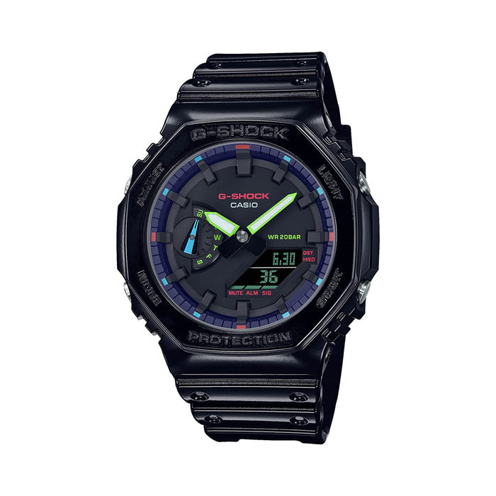 G-Shock Duo Chrono Casioak Carbon Core 'Virtual Rainbow Line Up' Watch - GA2100RGB-1A