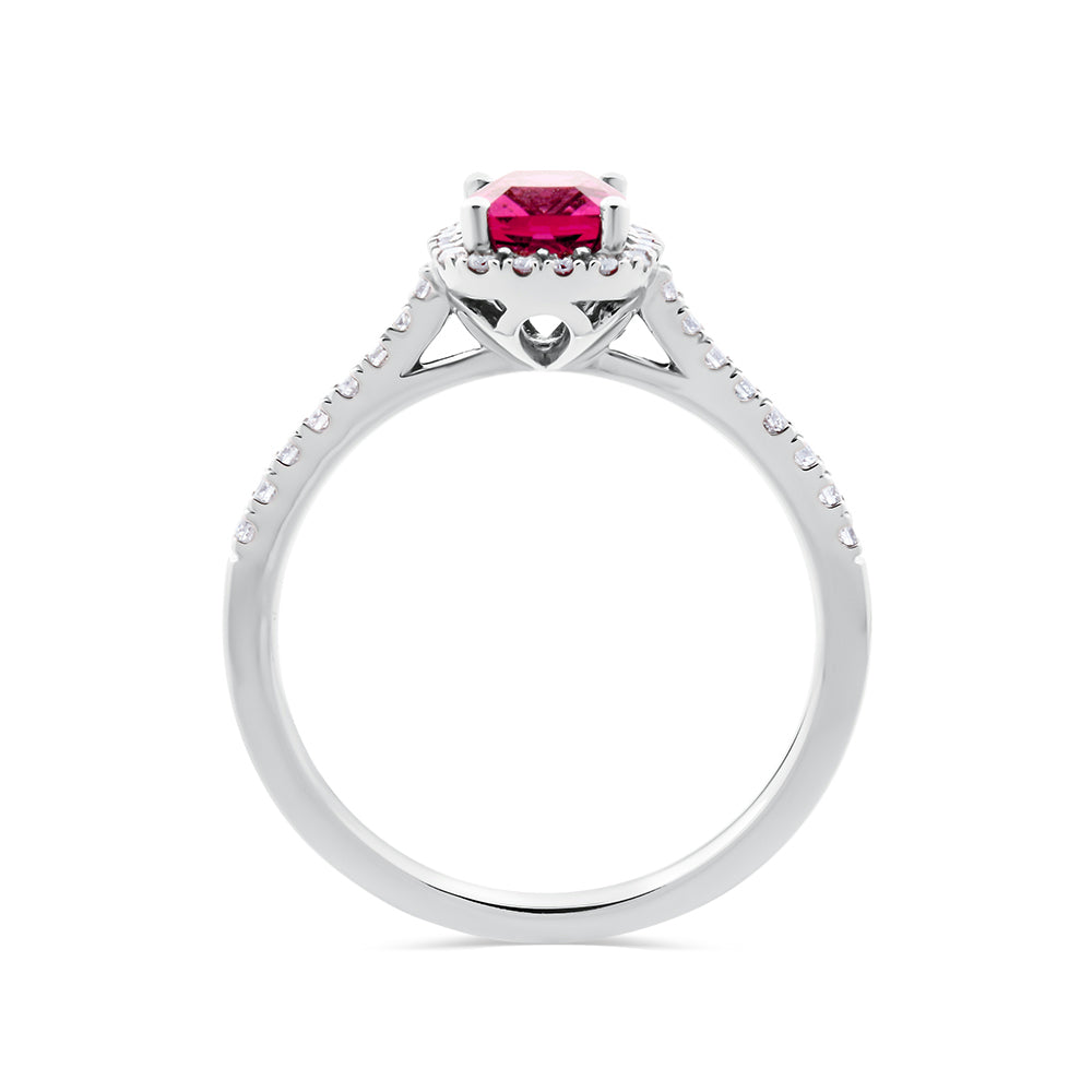 Pink Tourmaline & Diamond Ring