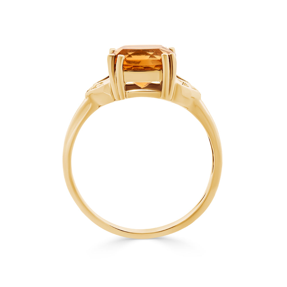 Citrine & Diamond Ring