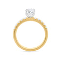 Oval Soliaitre Lab Grown Ring With Lab Grown Diamond Shoulders