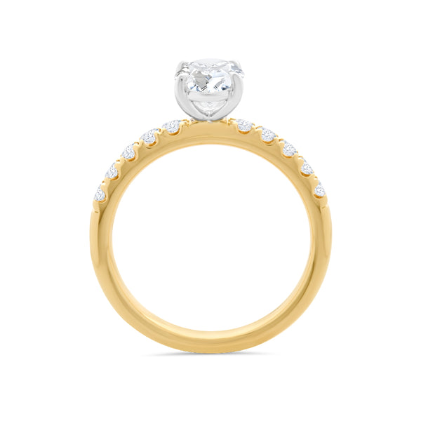 Oval Soliaitre Lab Grown Ring With Lab Grown Diamond Shoulders