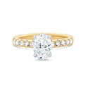 Oval Soliaitre Lab Grown Ring With Lab Grown Diamond Shoulders