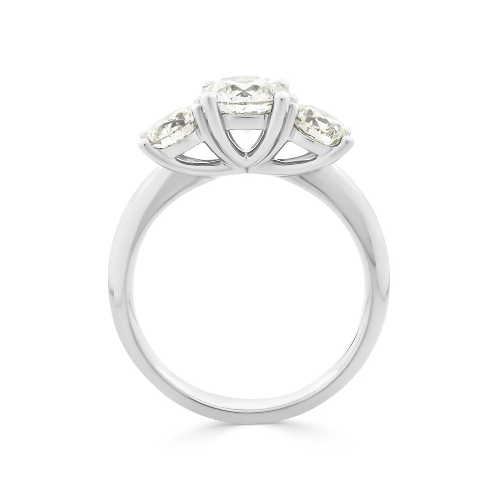 LEAH- Round Trilogy Diamond Ring